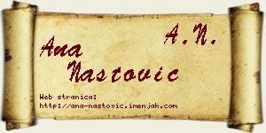 Ana Nastović vizit kartica